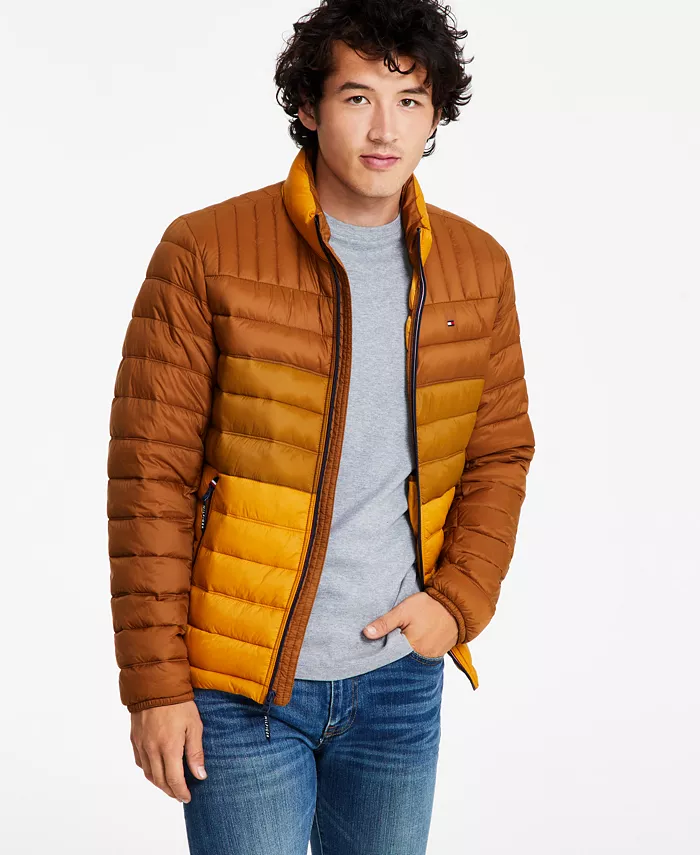 

Мужская утепленная стеганая куртка-пуховик Packable Quilted Puffer Jacket Tommy Hilfiger, коричневый/бежевый