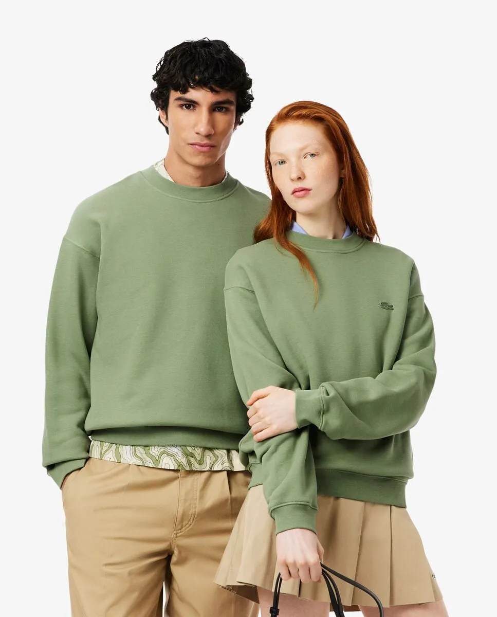 

Унисекс толстовка из толстого флиса свободного кроя синего цвета Lacoste