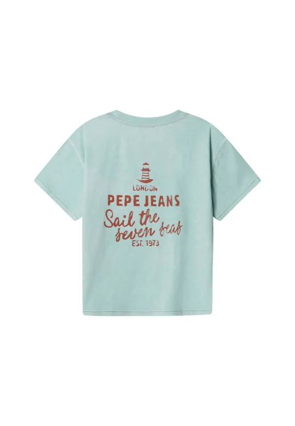Футболка с принтом оуэна Pepe Jeans, Aqua Blue — фото 2