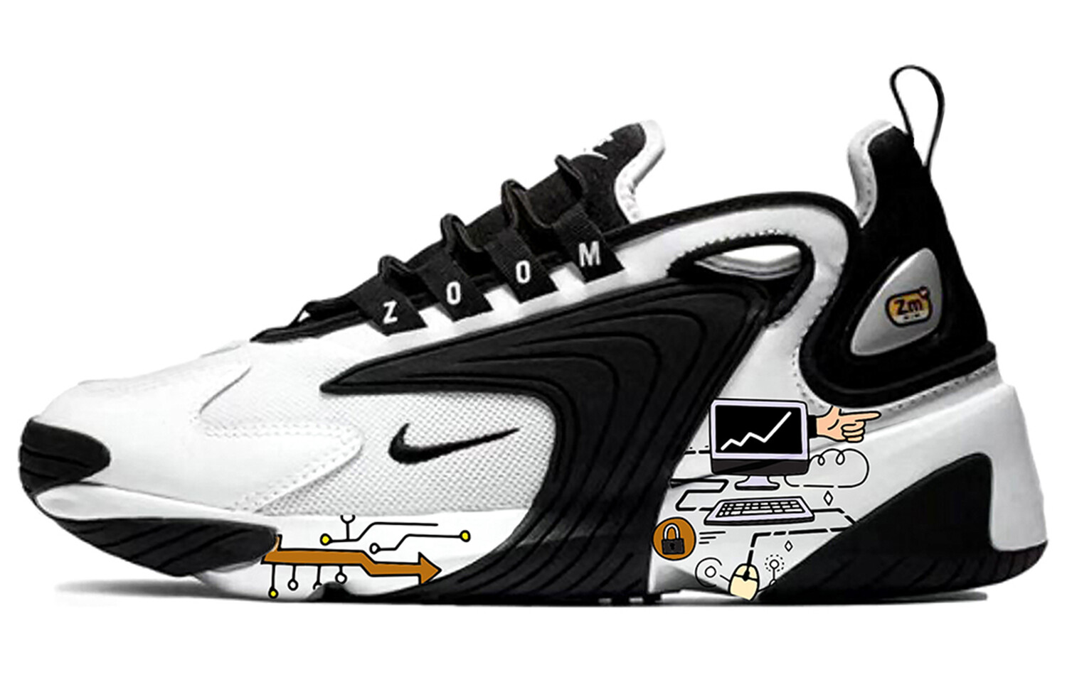 

Кроссовки Zoom 2K унисекс с низким верхом, черные Nike