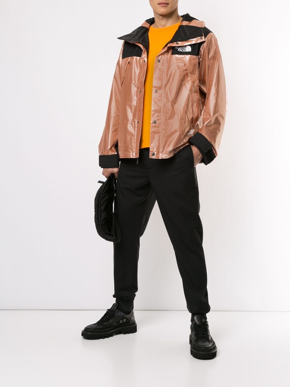 Supreme парка TNF с эффектом металлик, золотистый — фото 2