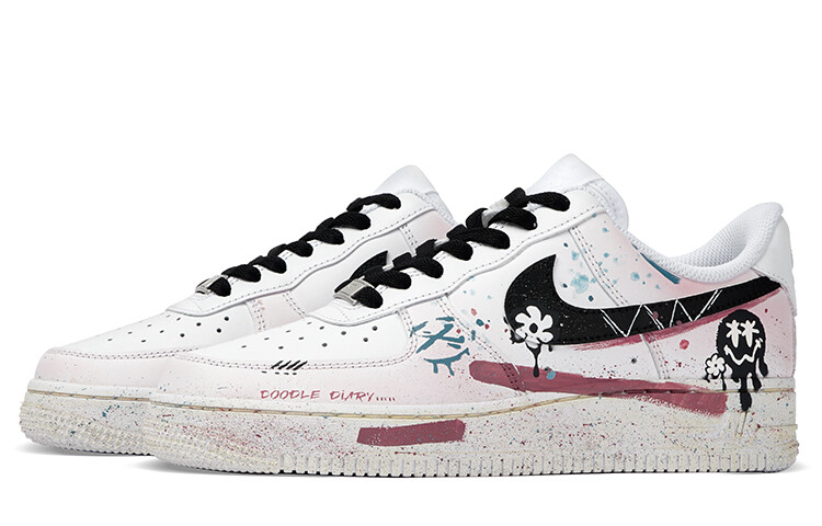 Кроссовки Nike Air Force 1 Skateboard Shoes Women's Low-Top Pink White, белый — фото 4