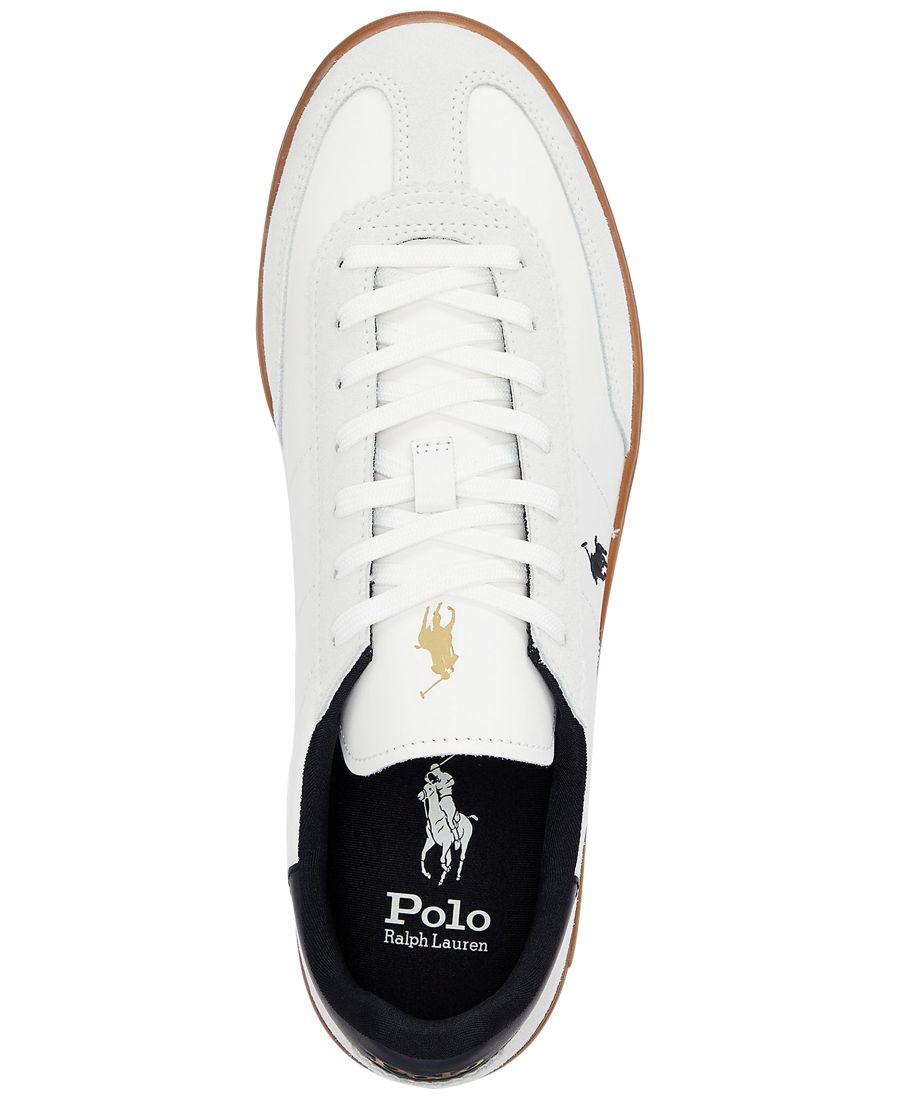 Мужские кожаные и замшевые кроссовки Bedford Polo Ralph Lauren, WHITE/BLACK — фото 3