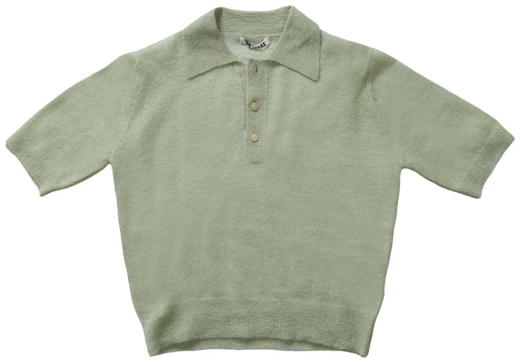 

Поло Auralee Kid Mohair Sheer Knit Polo 'Pale Green', зеленый