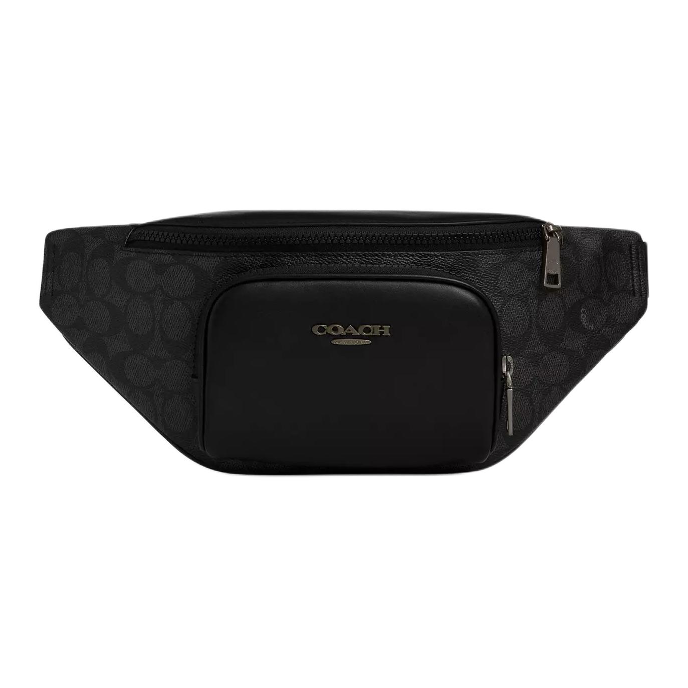 

COACH Чёрный поясная сумка из телячьей кожи для мужчин