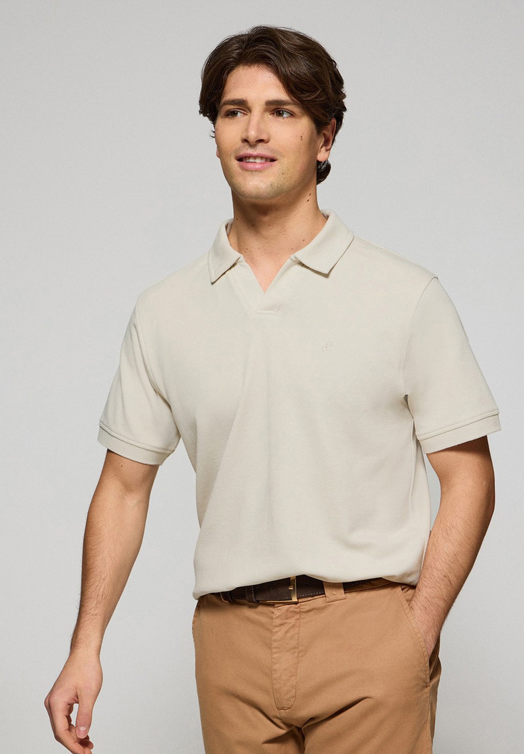 

Рубашка поло MICROESTRUCTURE BUTTONLESS MONOGRAM PASCAL Polo Club, серый