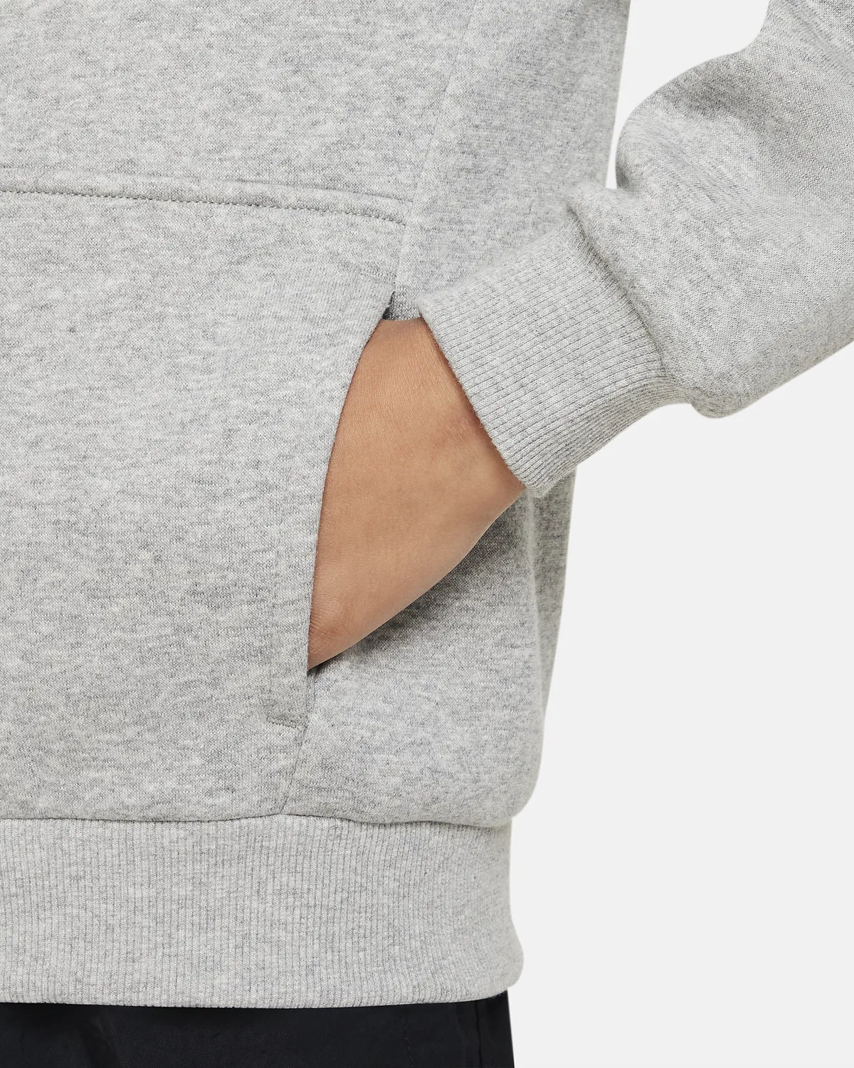 Детская худи Nike Sportswear Club Fleece на молнии, Dark Grey Heather/Base Grey/White — фото 4
