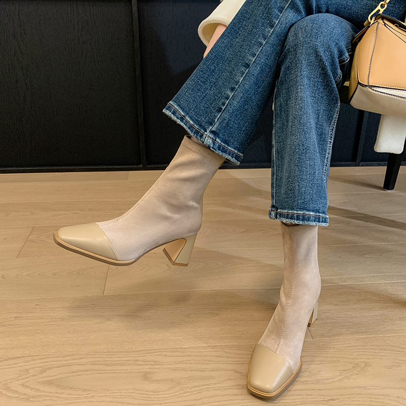 Echo&yolo Женские ботильоны хаки без подкладки, цвет Khaki Unlined — фото 2
