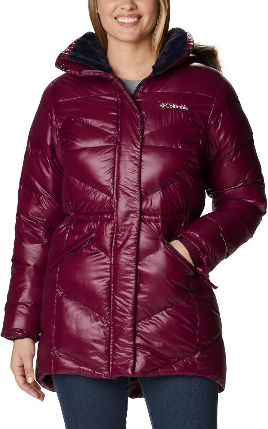 

Columbia Womens Peak to Park ii утепленная куртка с капюшоном, Marionberry Gunmetal