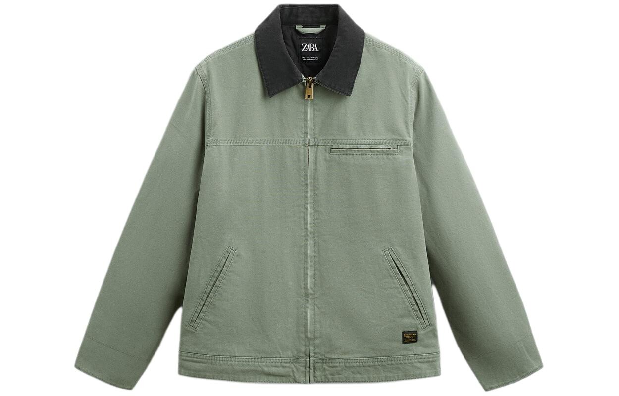 

Стеганая куртка мужская светло-зеленая Zara, светло-зеленый