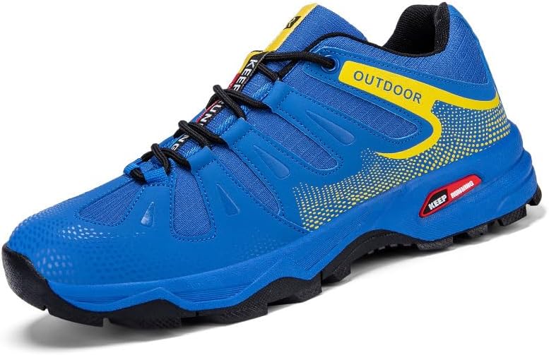 

Мужские походные ботинки Легкие кроссовки для трейл-раннинга Дышащие кроссовки для ходьбы, трекинга и скалолазания с нескользящей подошвой для тренировок и повседневной носки Qacksv, синий