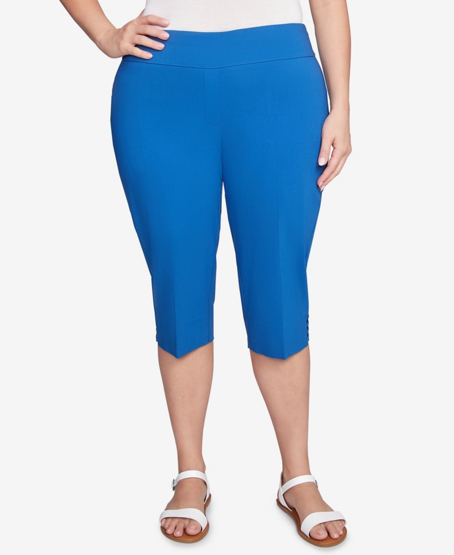 

Брюки-капри большого размера с лестничным подолом в стиле Американа Клэмдиггер Ruby Rd, Blue