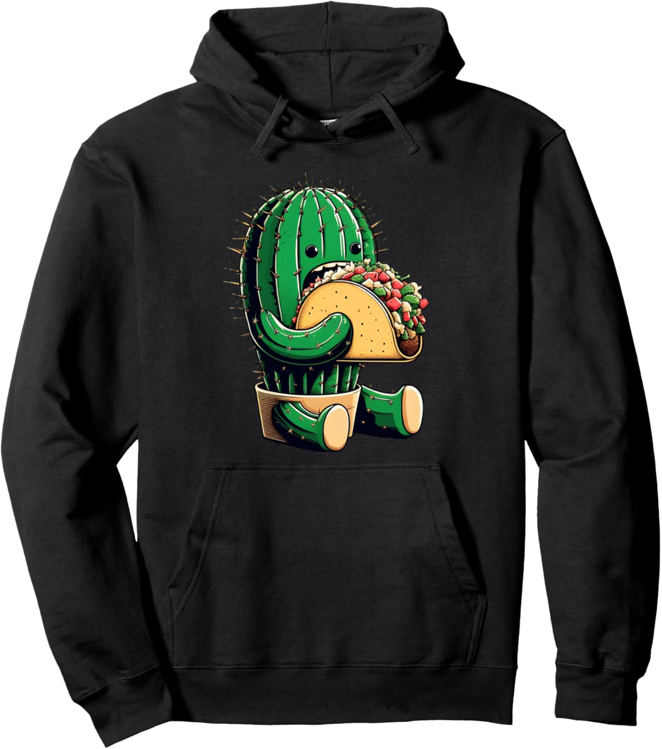 

Толстовка с надписью Тако ест кактус Cactus Eating Taco, черный