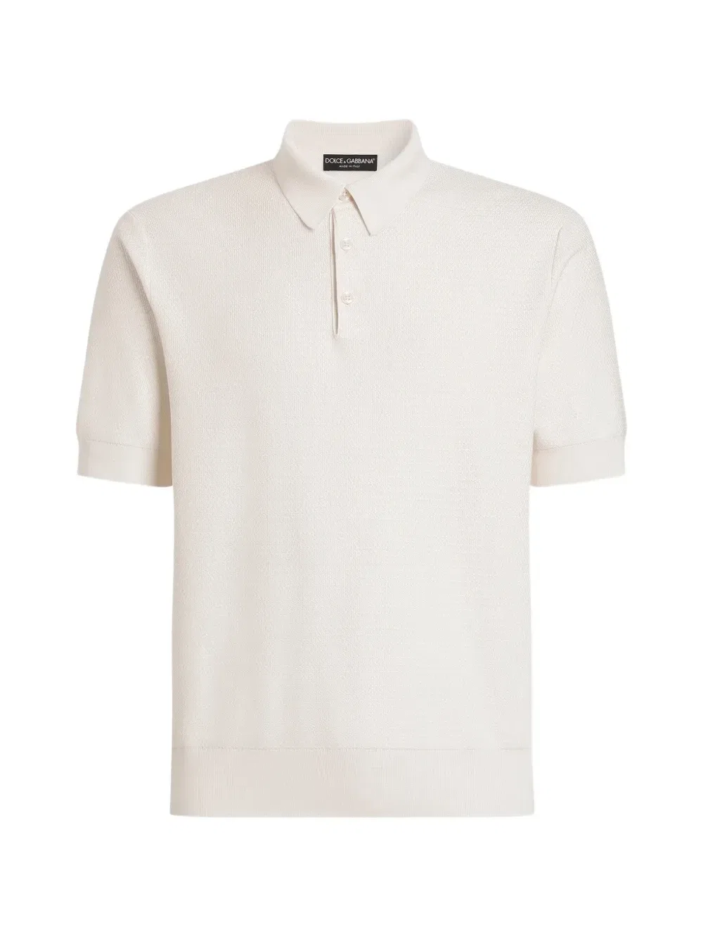 Рубашка поло из тонкого шелка Dolce & Gabbana, белый