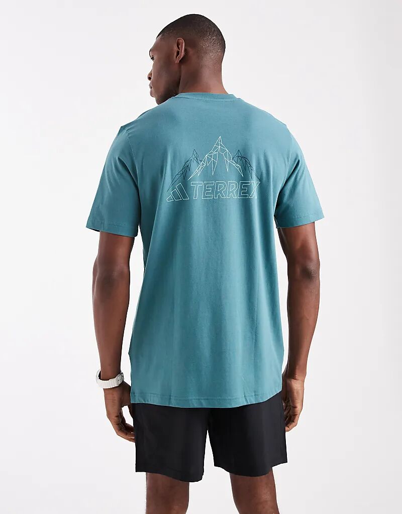

Футболка Adidas Outdoor Terrex Mountain в бирюзовом цвете