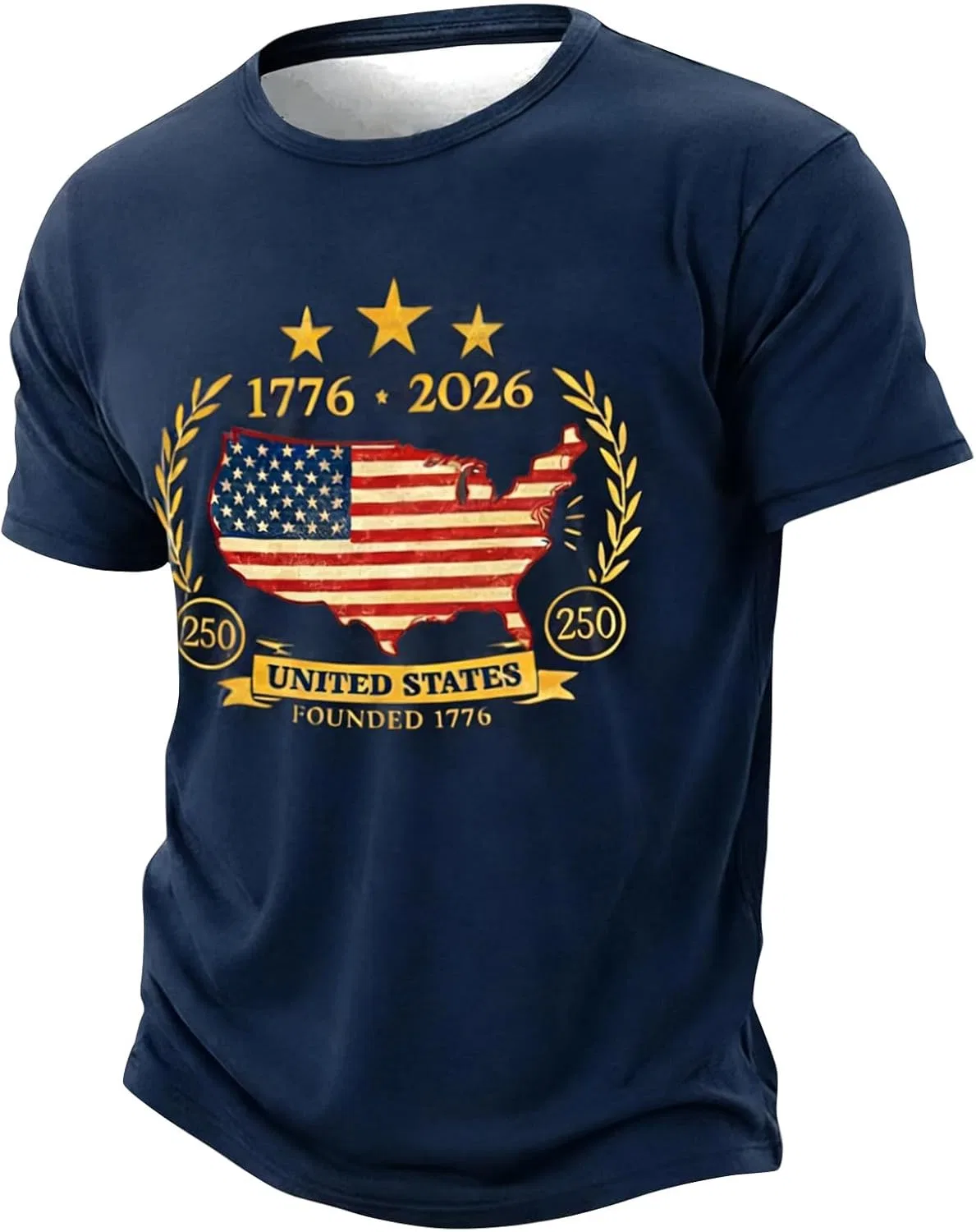 Футболка с американским флагом, хлопок, Navy