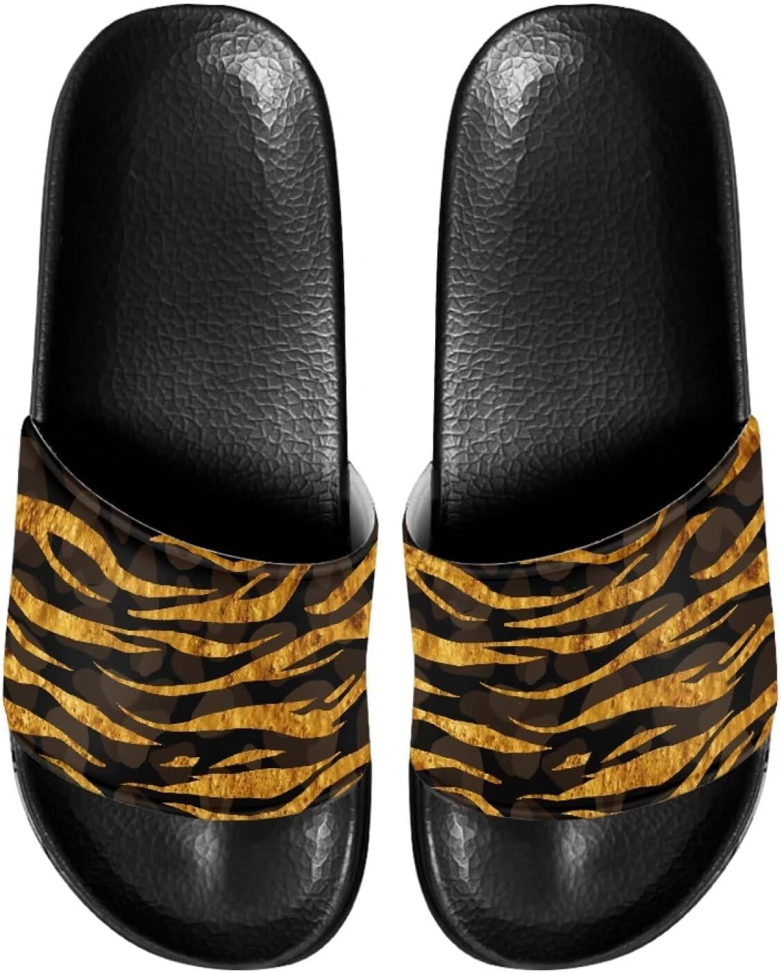 

Мужские Нескользящие сандалии с ЭВА, шлепанцы для бассейна, дома и пляжа, удобные с открытым носком, на плоской подошве, с одной лентой, для душа, с мягкой кожей Psesaysky, Zebra Skin