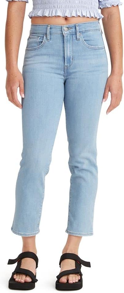 

Женские джинсы Levi's 724 с высокой талией, прямые, укороченные, Tribeca Story - Medium Indigo