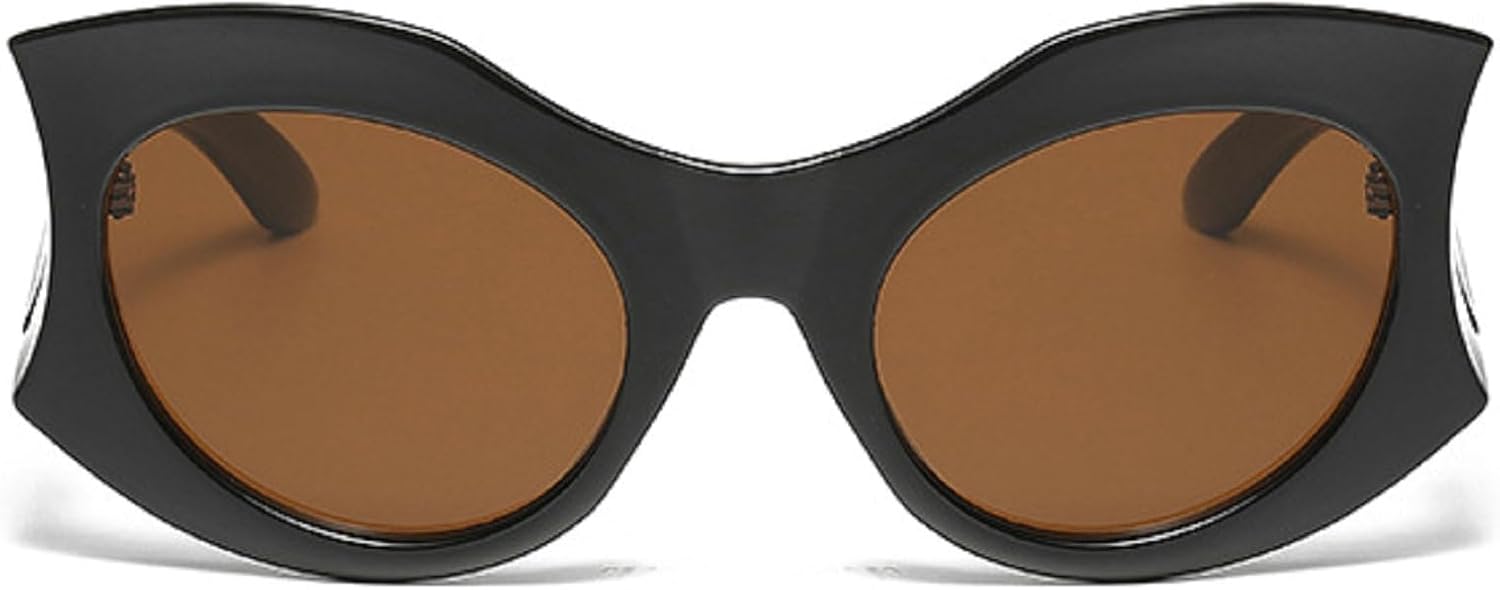 

Большие солнцезащитные очки «кошачий глаз» для женщин, модные винтажные стильные солнцезащитные очки большого размера, элегантные овальные женские очки N45 mincl, Brown