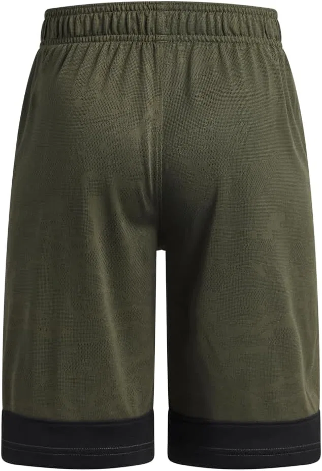 Детские шорты Under Armour Tech Jacquard 2.0, (390) Marine Od Green//Black — фото 3