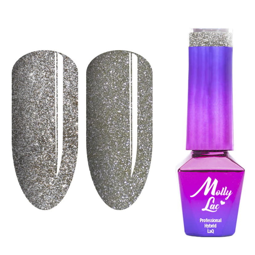 

Molly Lac, 610 Flashing Lights Skin Lights, блестящий гибридный лак, 5 мл
