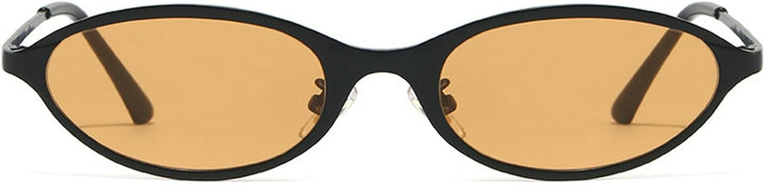 

Солнцезащитные очки COTIA 2026 в стиле ретро, ​​овальные, для женщин и мужчин, с маленькой металлической оправой, в стиле панк, модные солнцезащитные очки, милое украшение, Orange