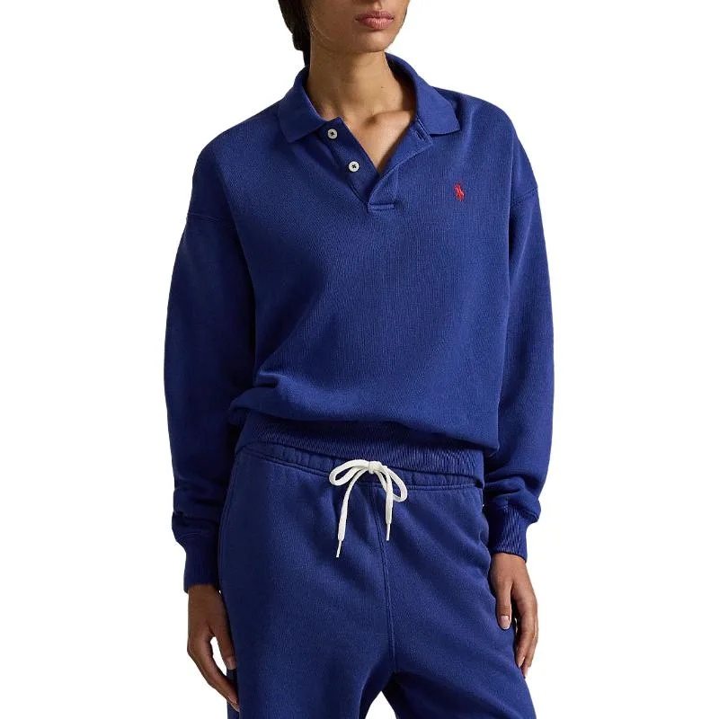 Polo Ralph Lauren Футболка поло свободного кроя женская винтажная royal blue — фото 3