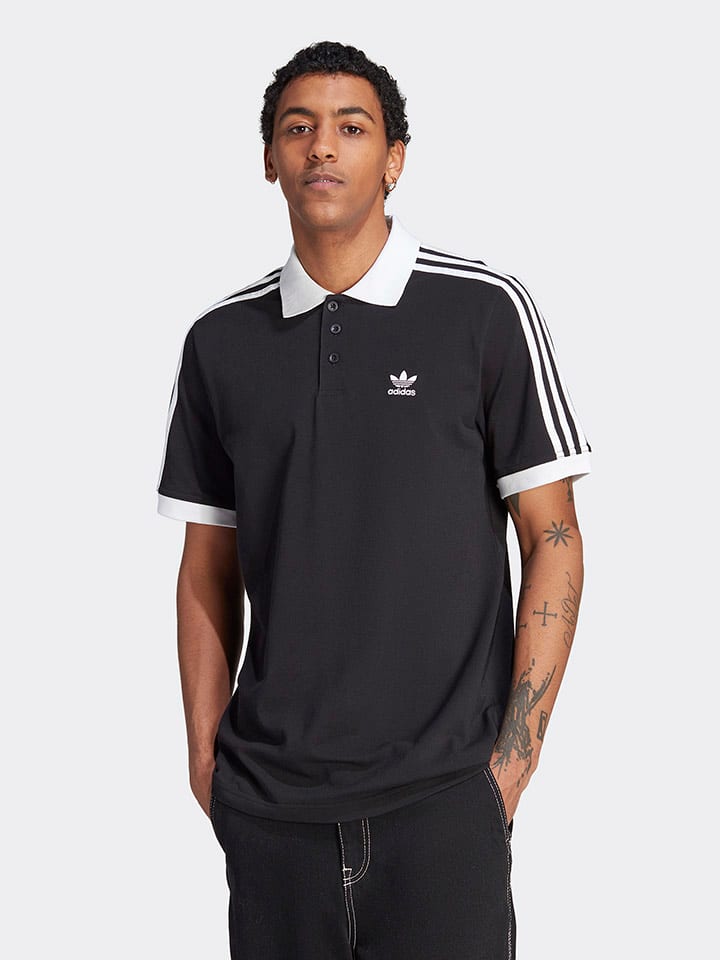 

Футболка поло adidas, черный/белый