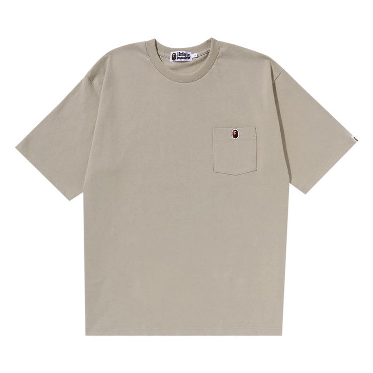 

Футболка BAPE Ape Head One Point Relaxed Fit Pocket Tee, Beige
