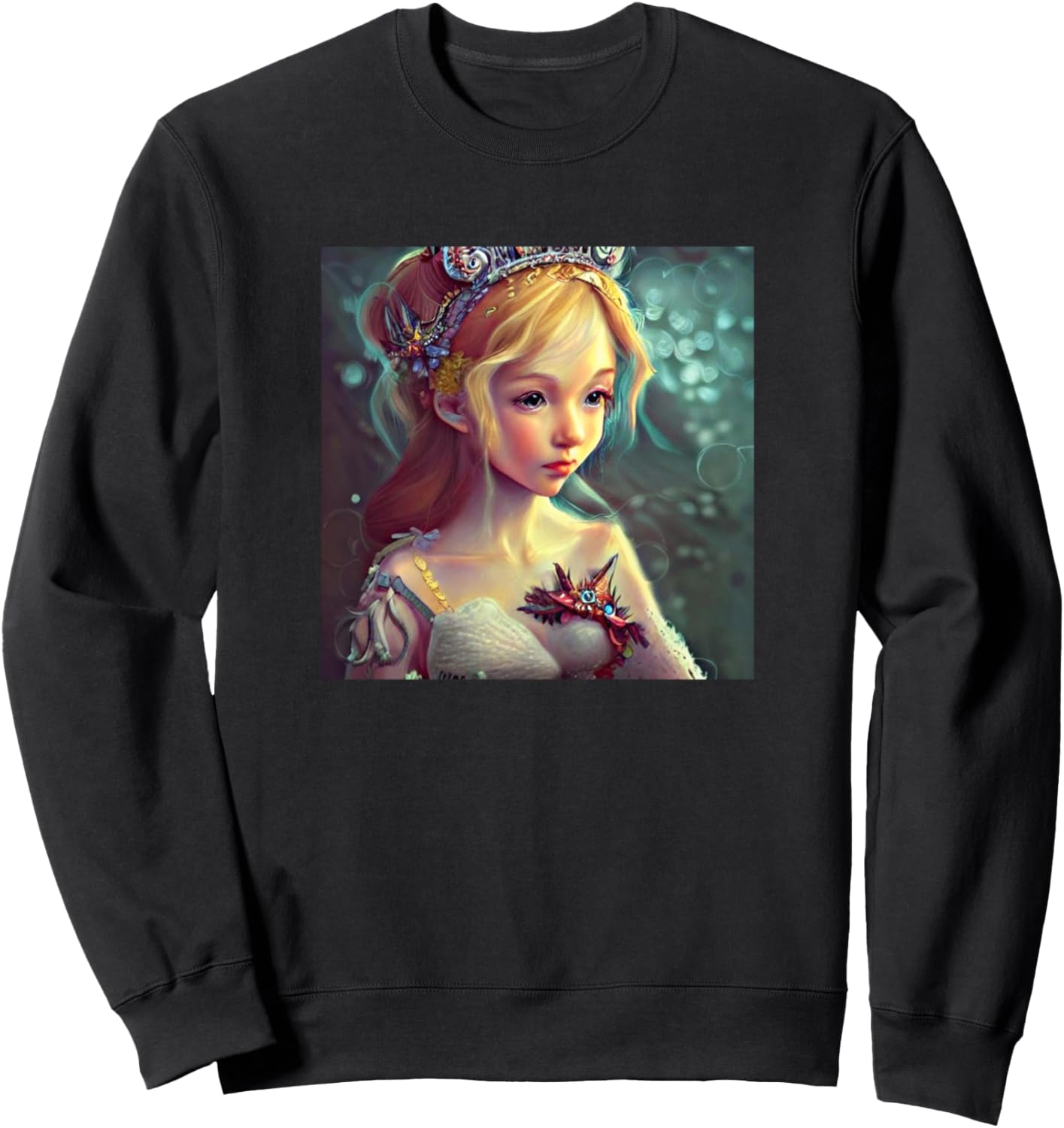 

Милая девочка-принцесса, красочная толстовка с принцессой Princess Print | Line Art Women Girl Kids Gift, черный