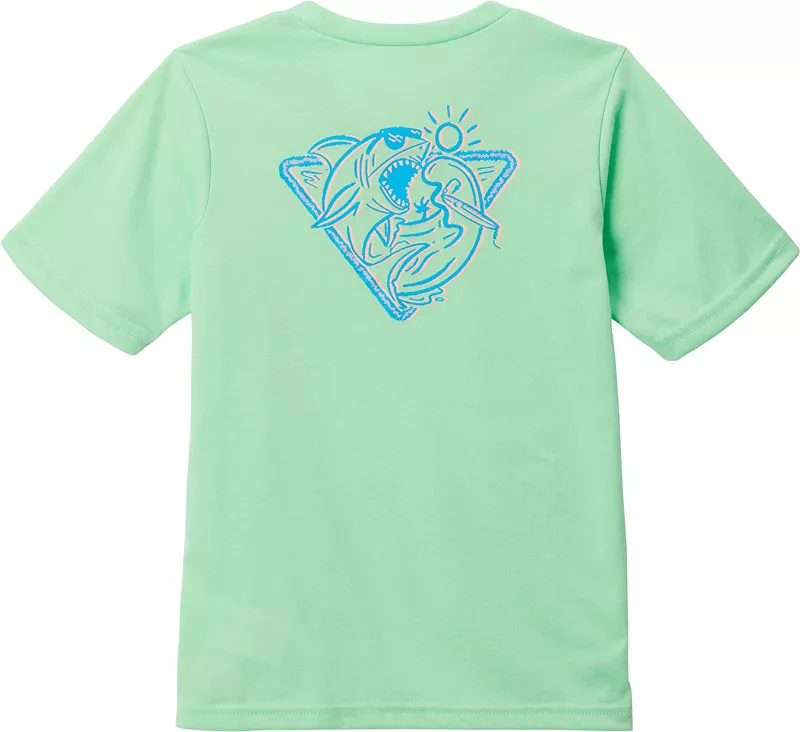 

Футболка Columbia с рисунком PFG для мальчиков, цвет Ocean Mint/Chompy Chomp