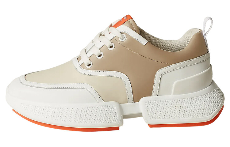 

HERMES Giga Lifestyle Shoes Women's Low-top Beige/Brown