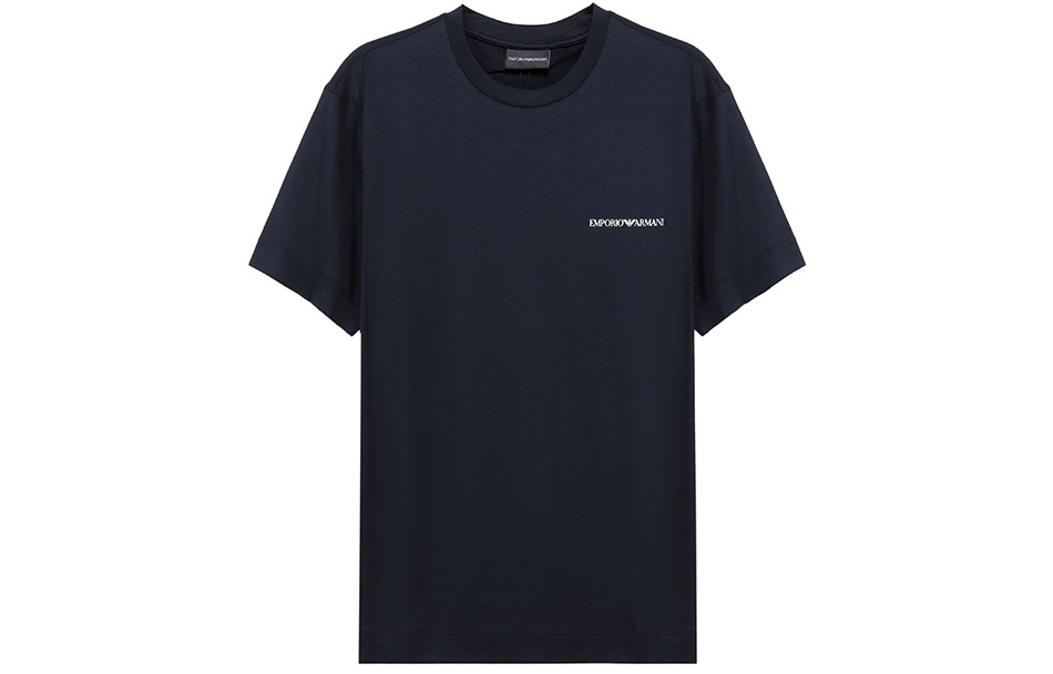 EMPORIO ARMANI Футболка мужская темно-морская синяя — фото 3