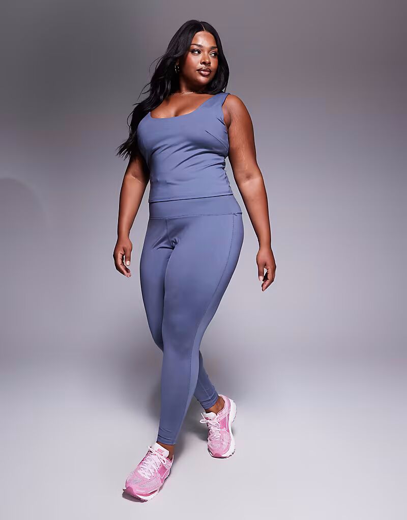 

Леггинсы Curve Running с высокой талией и карманом для телефона на молнии в васильковом цвете 4505