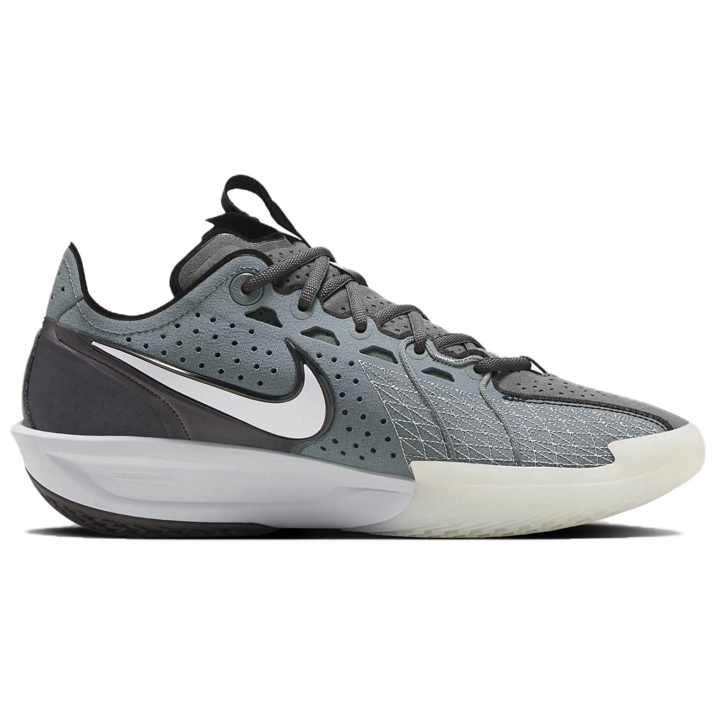Мужские баскетбольные кроссовки Nike Air Zoom GT Cut 3, Gray/White — фото 2