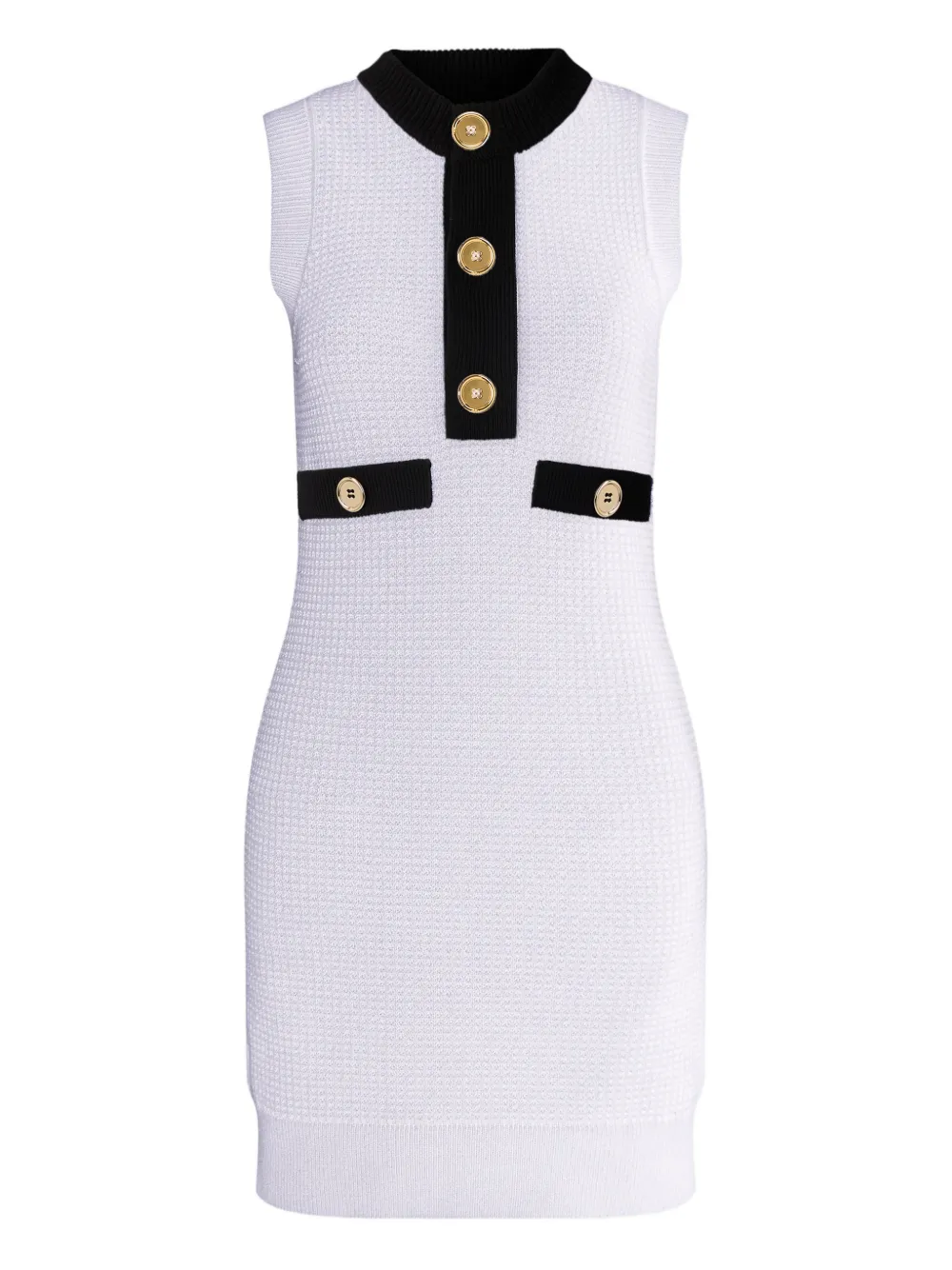 

Фактурное платье мини без рукавов Patou, белый