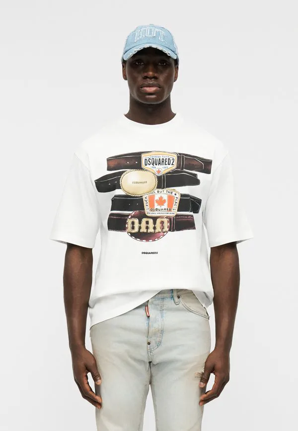 Футболка iconique свободного кроя с принтом Dsquared2, White — фото 3
