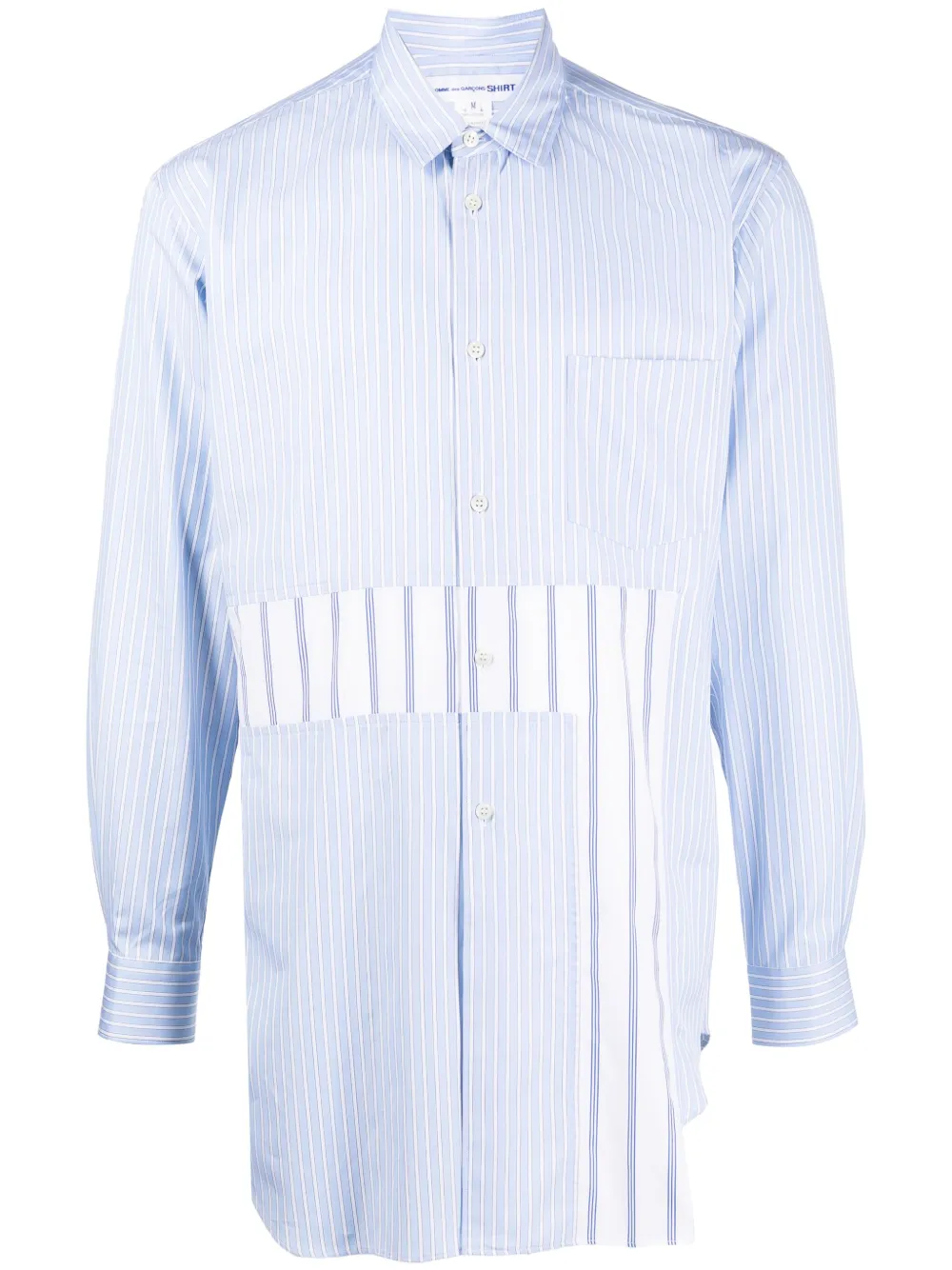 

Полосатая рубашка асимметричного кроя Comme Des Garçons Shirt, синий