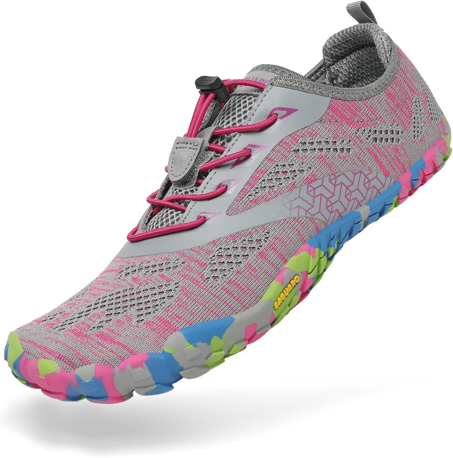 

SAGUARO Женские и мужские кроссовки для бега, минималистичные кроссовки для трейлраннинга, с широким носком и нулевым перепадом высоты подошвы, для кросс-тренинга на открытом воздухе, розовый