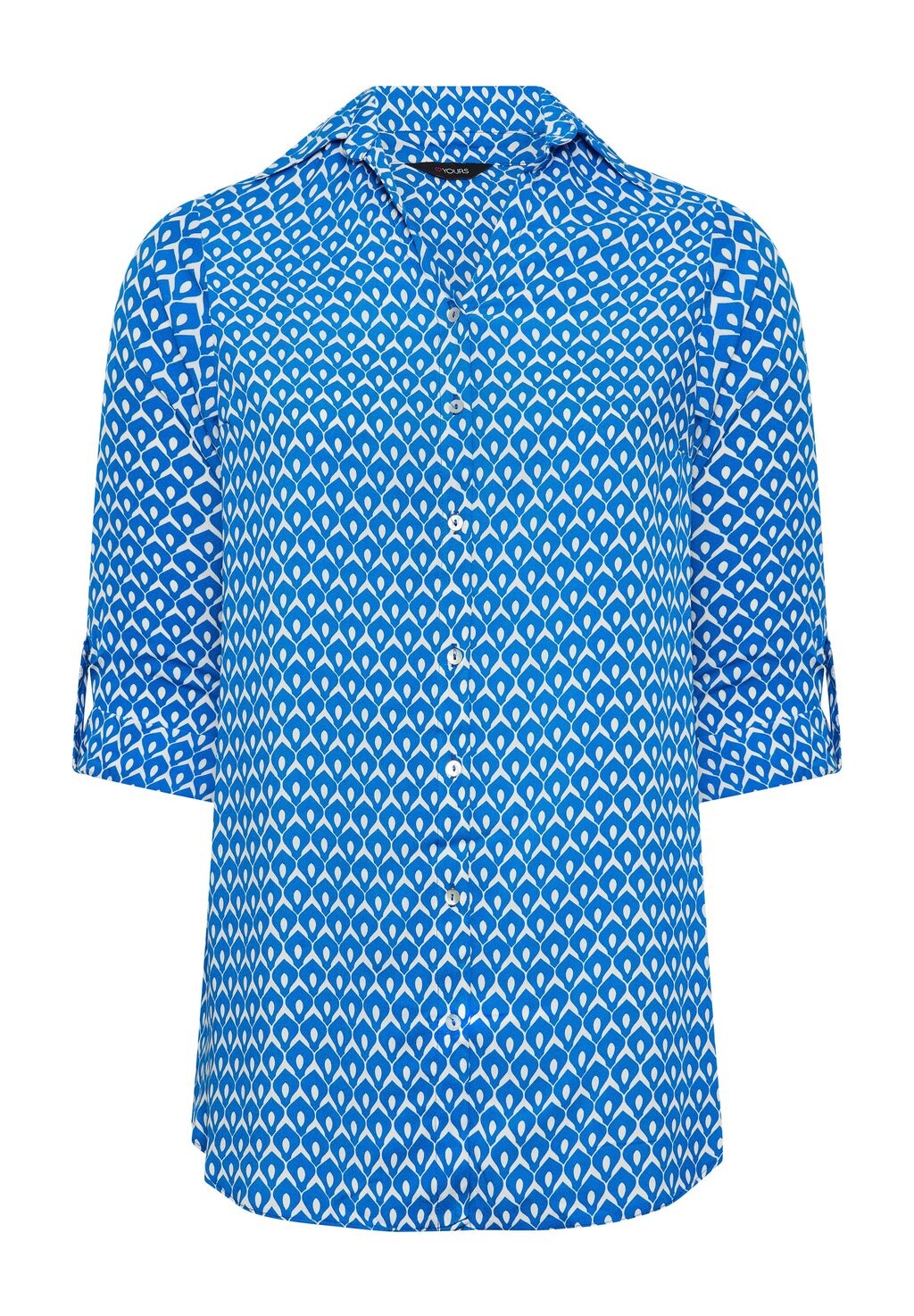 

Рубашка Geometric Print Yours Clothing, синяя