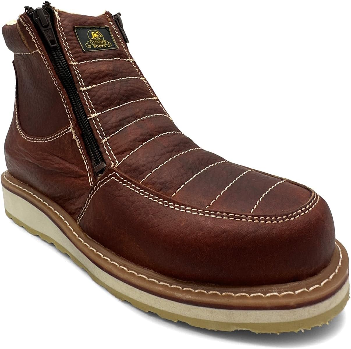 

Мужские ботинки The Western Shops с кожаным верхом, двойной молнией и мягким носком, Shedron