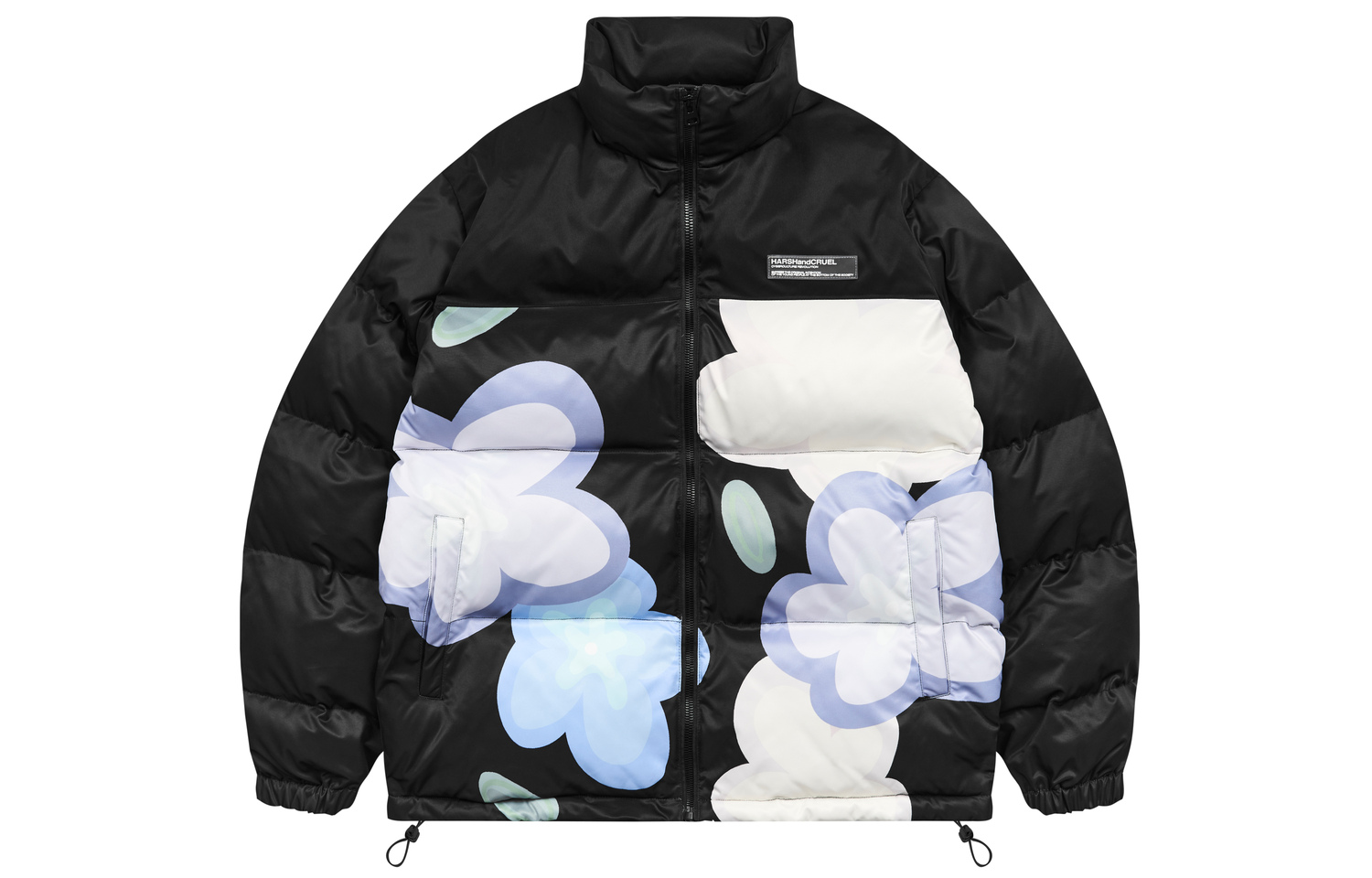 

HARSH AND CRUEL Пуховик унисекс разноцветный, Black