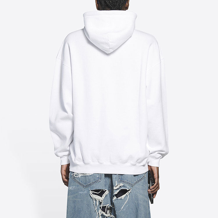 Худи Balenciaga BB Pixel Medium Fit Hoodie 'White', белый — фото 4