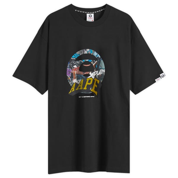 

Футболка с надписью «Скейтбордист» Aape Aape By A Bathing Ape, черный