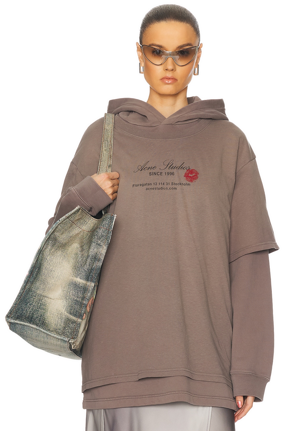 

Футболка с капюшоном Floor Business Card Acne Studios, Grey