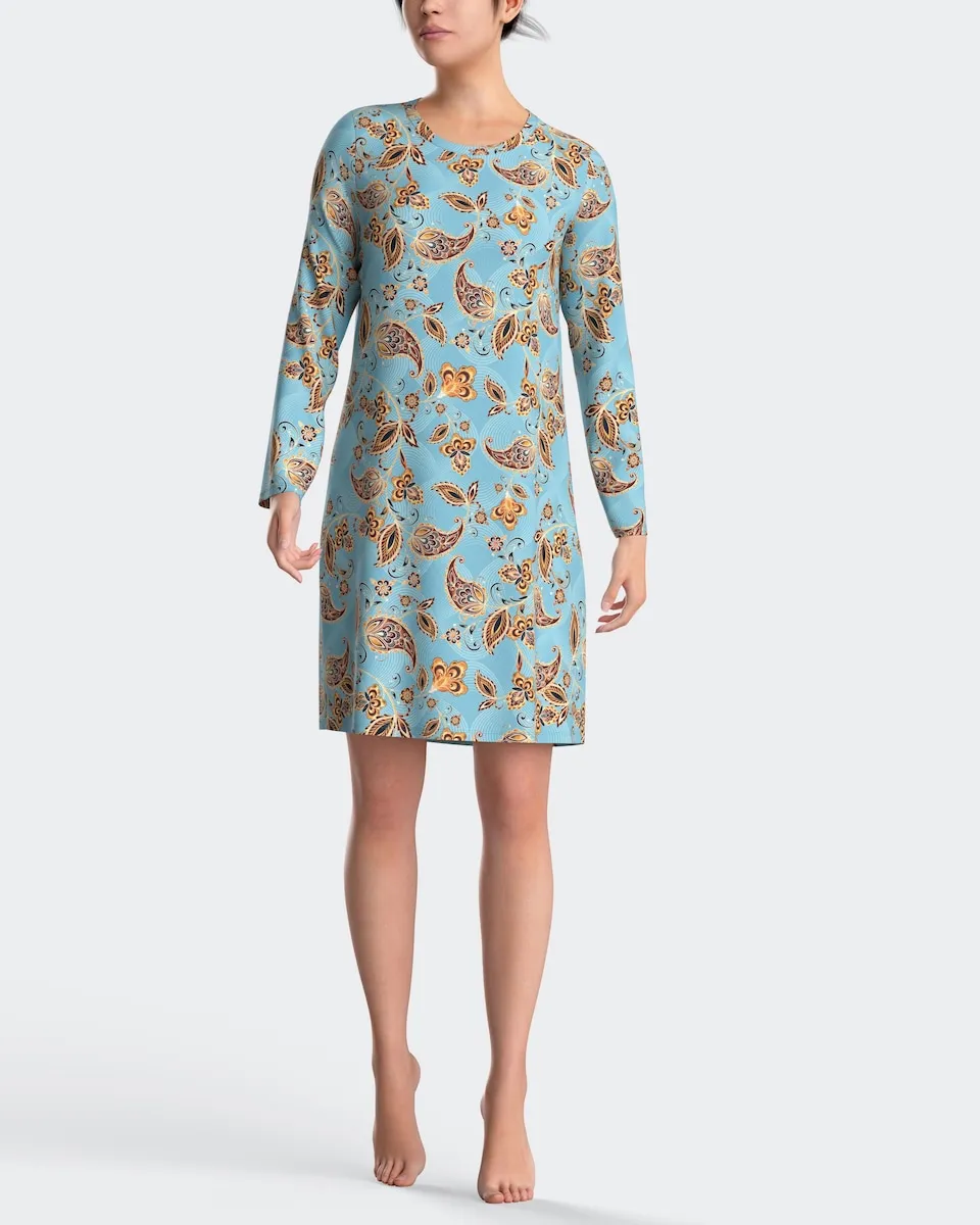 

Короткая ночная рубашка с узором пейсли Impetus, синий/желтый