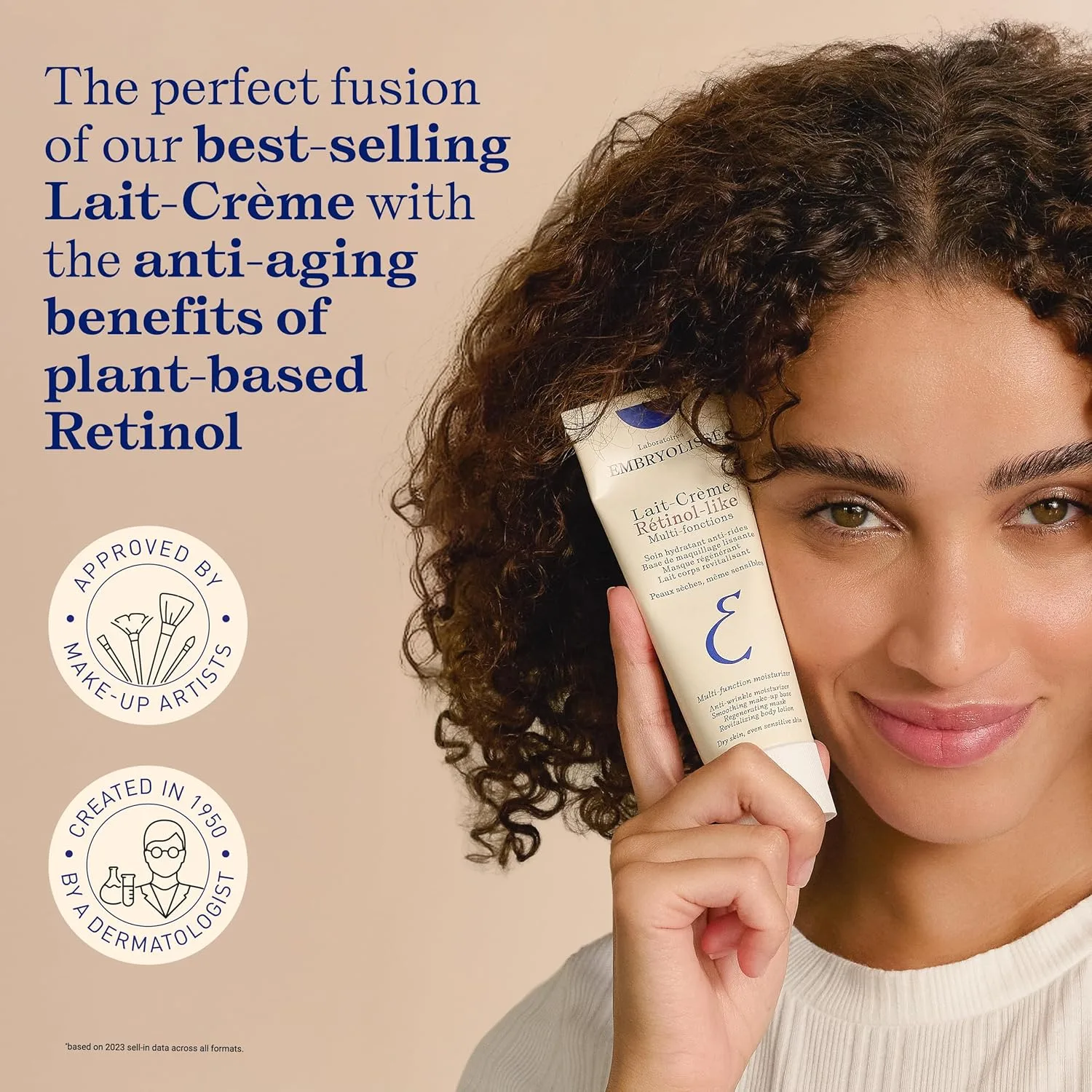 Увлажняющий крем для лица Embryolisse Lait-Crème с ретинолом, антивозрастной эффект, для нормальной и чувствительной кожи. Уменьшает мелкие морщины, отечность и морщины. 70 мл. — фото 2