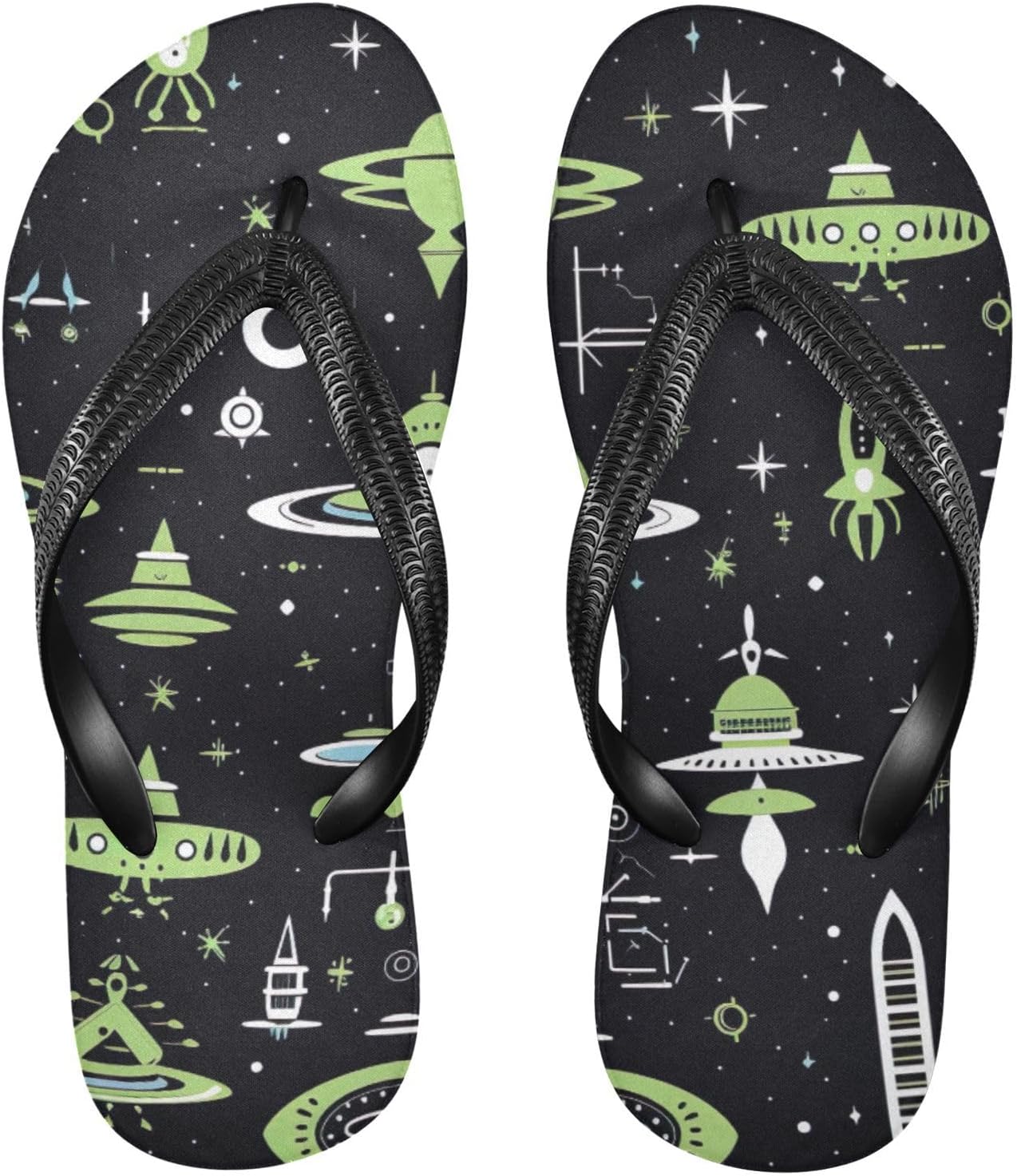 

Женские и мужские летние повседневные сандалии Space Planet Rocket Flip Flop для пляжа и душа Kfbe