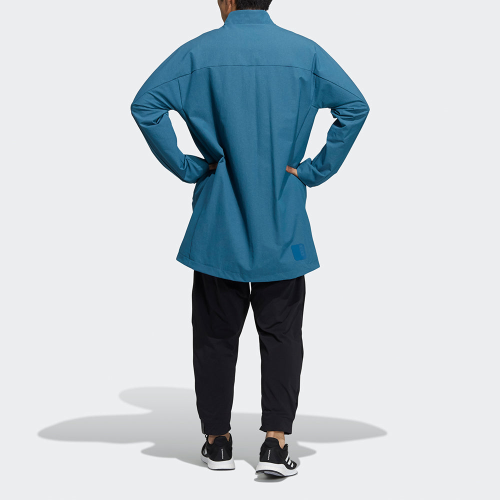 Куртка Men's adidas Wj Wv Long Jkt Martial Arts Series Pattern Mid-Length Stand Collar logo Jacket Sky Blue H39302 — фото 3