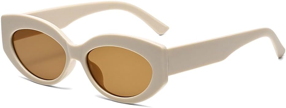 

Солнцезащитные очки в овальной оправе UV400 для мужчин и женщин, модель «кошачий глаз», для занятий спортом на открытом воздухе, бега и путешествий, бежевые Generic, Beige